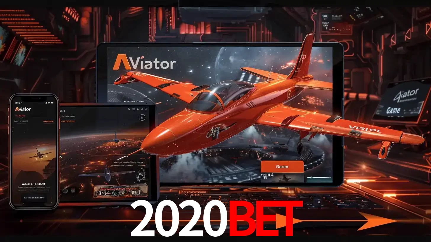 Apresentação tecnológica do jogo Aviator com um avião saindo da tela de um tablet, demonstrando a experiência imersiva em múltiplos dispositivos no 2020bet.