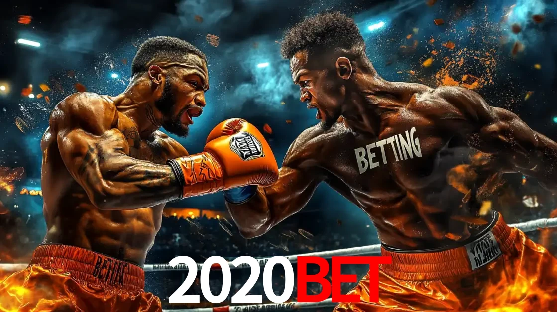 Dois boxeadores em uma luta intensa e explosiva, representando a adrenalina e as oportunidades de apostas em esportes de combate disponíveis na plataforma 2020bet.