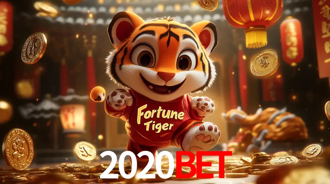 O alegre personagem do Fortune Tiger correndo sobre um caminho de moedas de ouro, simbolizando os grandes prêmios e a diversão do popular jogo de slot do 2020bet.