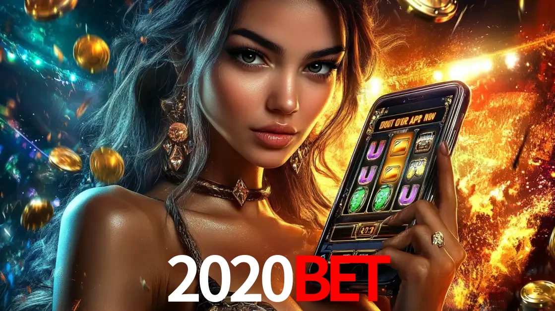 Mulher elegante mostrando um jogo de caça-níqueis em seu smartphone, destacando a experiência de cassino móvel oferecida pelo aplicativo 2020bet.